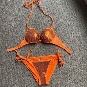 VS Pink Orange Sequined Bikini